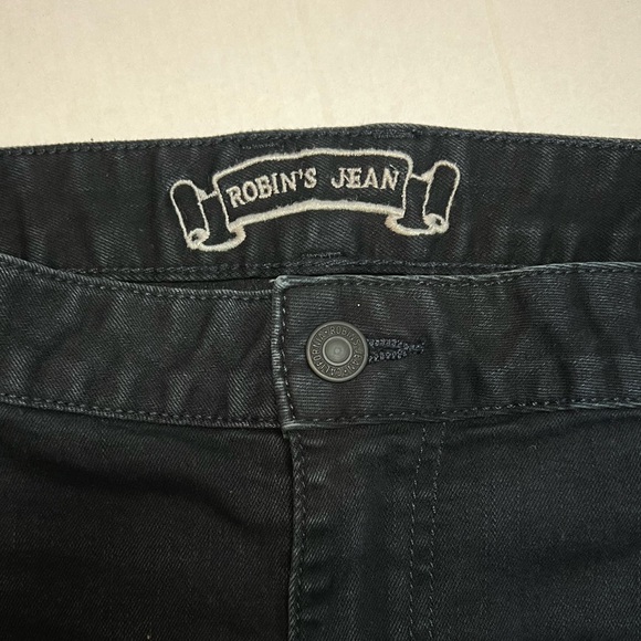 Robin's Jeans Men's 44x32 Dark Wash Distressed Rhinestones Charcoal Jeans Y2K - Picture 6 of 8